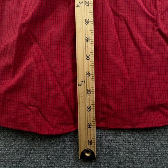 NWT Roundtree & Yorke Button Up Shirt Red Check 15.5 33 Long Sleeve Fine Cotton - Picture 3 of 15
